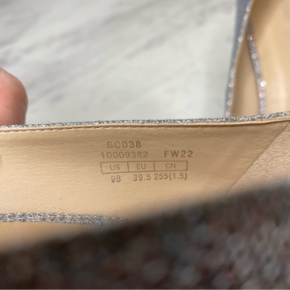 Stuart Weitzman Leigh 75 Sliver Sparkle Pump 9B - Picture 10 of 14